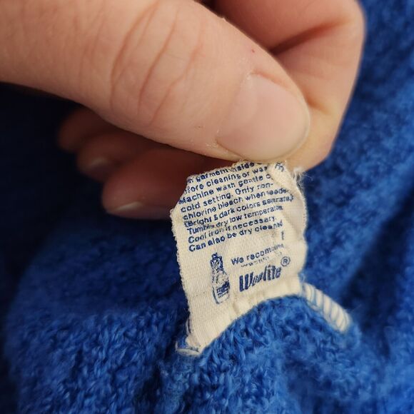 M Vtg Cobalt Blue Open Cardigan Party Artsy Wool Colorful Bright Business Casual - Picture 8 of 8